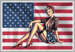 PIN UP AMERICAIN DRAPEAU PZ081