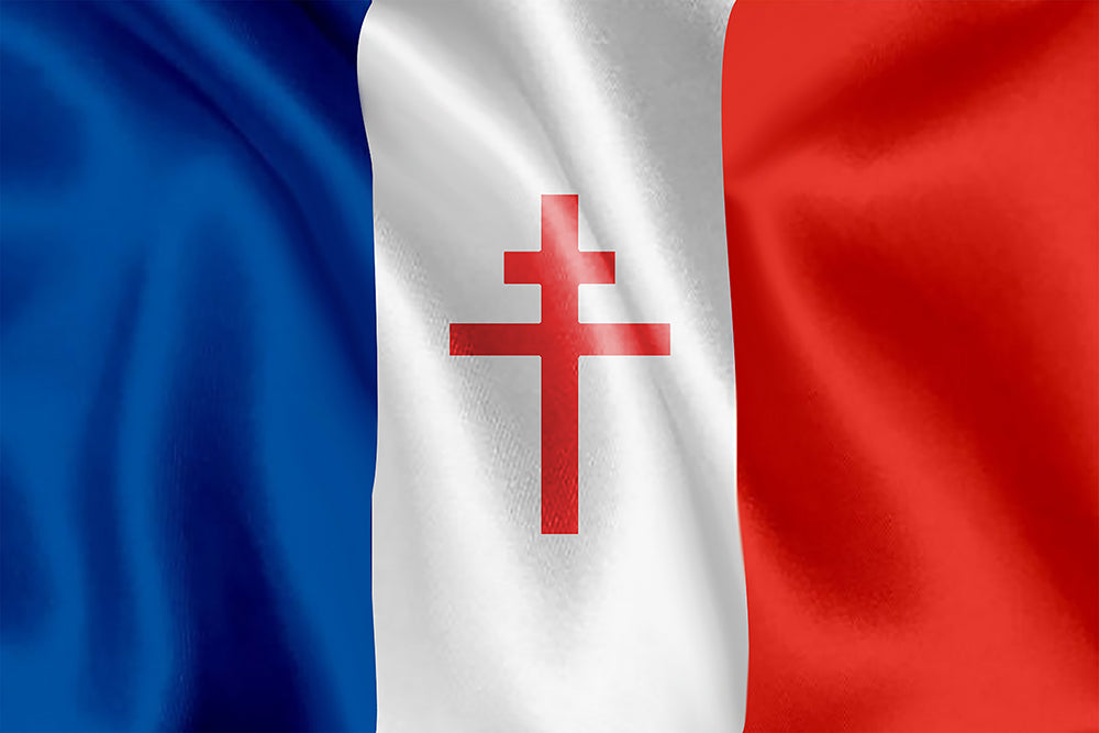 Drapeau France Croix de Lorraine FFI Résistance Drapeau France Croix de Lorraine FFI Résistance