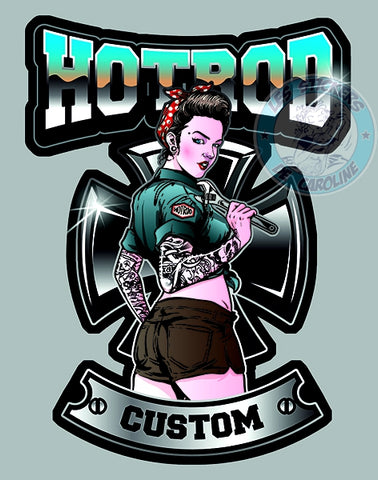 Pin Up HOT ROD Laminated Decal - Café Racer Bretagne - Foto 13