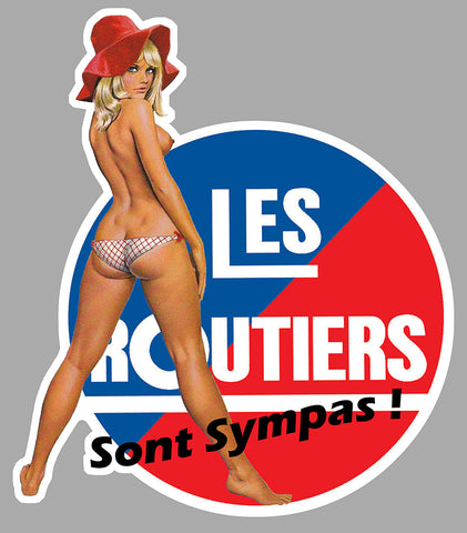 STICKER PIN UP ROUTIER SYMPA CAMION TRUCK VINTAGE MISS DAF PINUP DB086